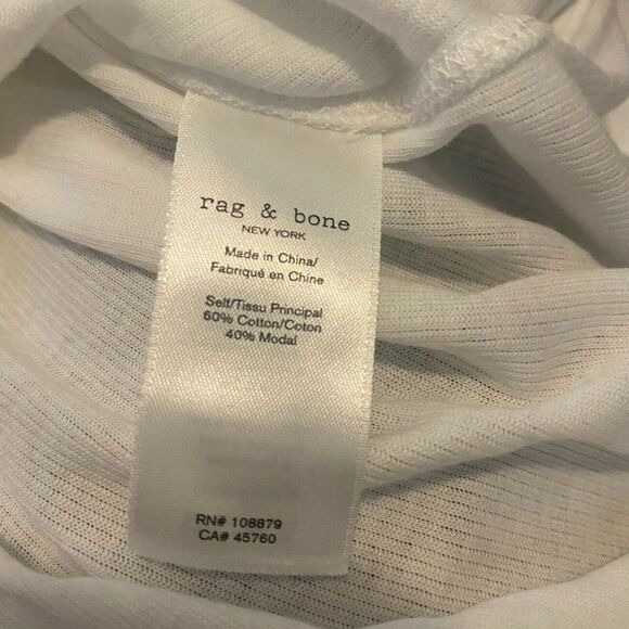 Rag & Bone Womens Ivory Short Sleeve Round Neck Casual Sweater Top Size XSmall - Picture 7 of 7